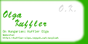olga kuffler business card